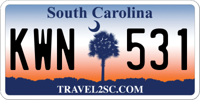 SC license plate KWN531