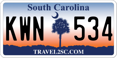 SC license plate KWN534