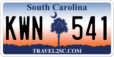 SC license plate KWN541