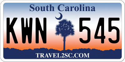 SC license plate KWN545