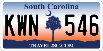 SC license plate KWN546