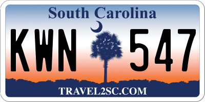 SC license plate KWN547