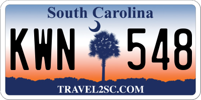 SC license plate KWN548