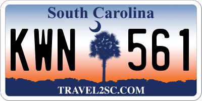 SC license plate KWN561