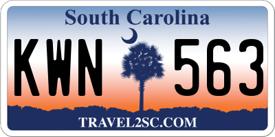 SC license plate KWN563
