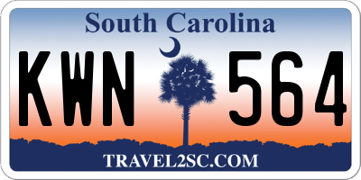 SC license plate KWN564