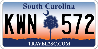 SC license plate KWN572