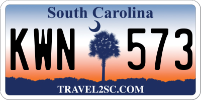 SC license plate KWN573