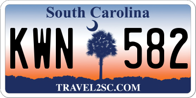 SC license plate KWN582
