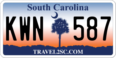 SC license plate KWN587