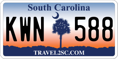 SC license plate KWN588