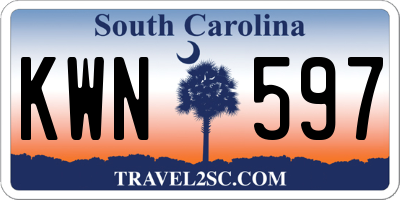 SC license plate KWN597