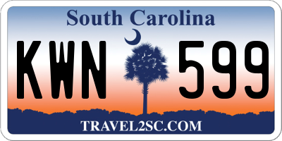 SC license plate KWN599