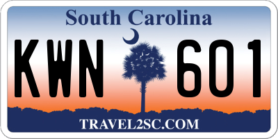 SC license plate KWN601