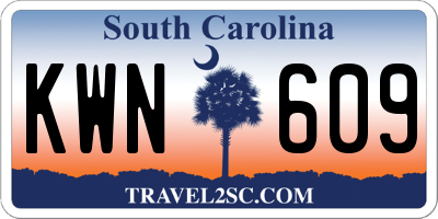 SC license plate KWN609