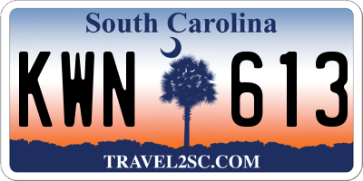 SC license plate KWN613