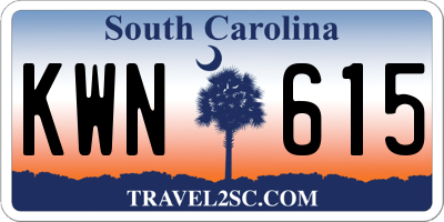 SC license plate KWN615