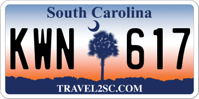 SC license plate KWN617