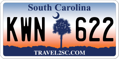 SC license plate KWN622