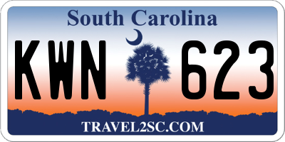 SC license plate KWN623