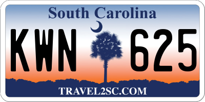 SC license plate KWN625