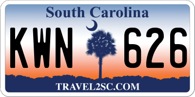 SC license plate KWN626