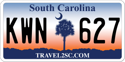 SC license plate KWN627