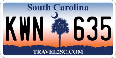 SC license plate KWN635