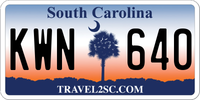 SC license plate KWN640