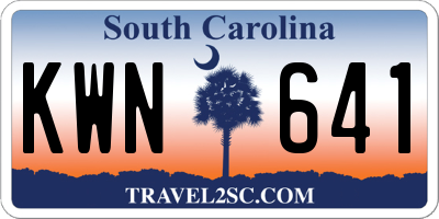 SC license plate KWN641
