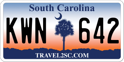 SC license plate KWN642