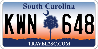 SC license plate KWN648