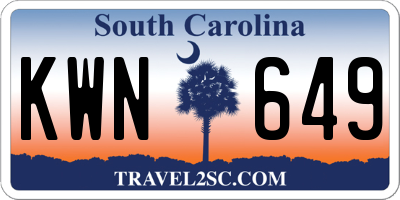 SC license plate KWN649