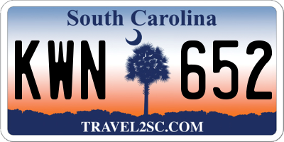 SC license plate KWN652