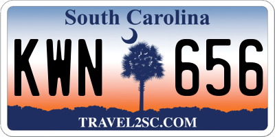 SC license plate KWN656