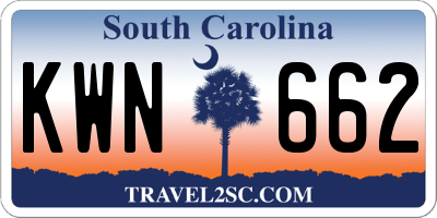 SC license plate KWN662
