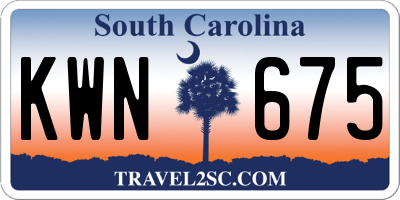 SC license plate KWN675