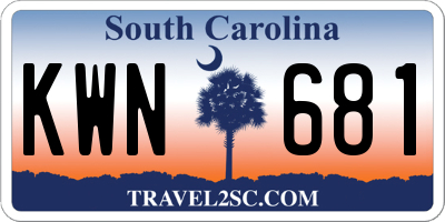 SC license plate KWN681