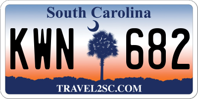 SC license plate KWN682