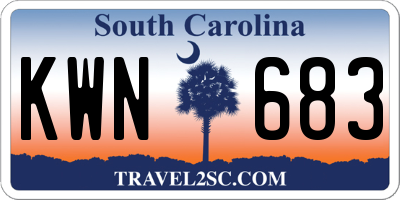 SC license plate KWN683
