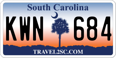 SC license plate KWN684