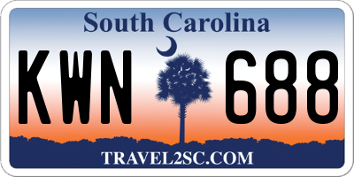 SC license plate KWN688