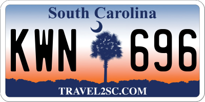 SC license plate KWN696