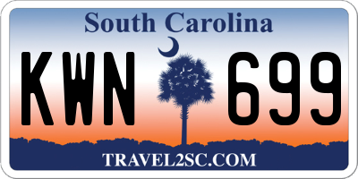 SC license plate KWN699
