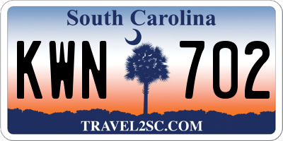 SC license plate KWN702