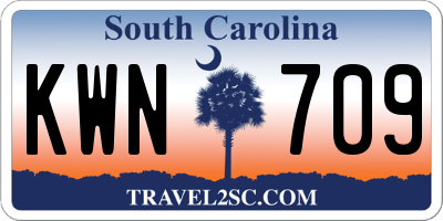 SC license plate KWN709