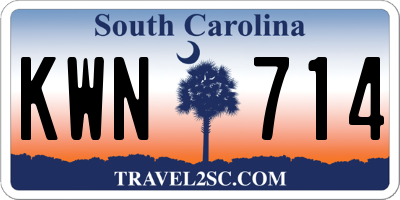 SC license plate KWN714