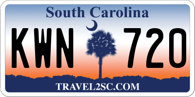 SC license plate KWN720