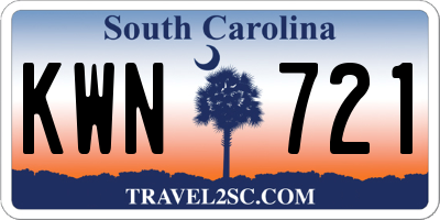 SC license plate KWN721
