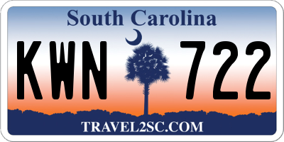 SC license plate KWN722